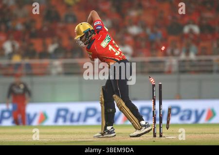 Chandigarh, Inde. 29 mai 2025. CHANDIGARH, INDE - MAI 29 : Nehal Wadhera des Punjab Kings a joué lors de la finale des qualifications IPL 2025 entre les Punjab Kings et les Royal Challengers Bengaluru au New PCA Stadium le 29 mai 2025, à Chandigarh, en Inde. (Photo de Surjeet Yadav/MB Media) crédit : MB Media solutions/Alamy Live News Banque D'Images