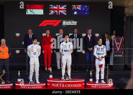 Montecarlo, Monaco. 29/28/2025. Charles Leclerc, Lando Norris, Oscar Piastri, Formula 1 TAG Heuer Gran Premio di Monaco 2025.Credit : Alessio Morgese AG. Foto moral / Emage / Alamy Live news Banque D'Images