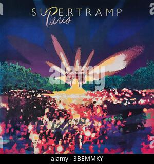 Reproduction photographique de la pochette de l'album live de Supertramp, « Paris » (1980), une œuvre de rock classique et de concert emblématique Banque D'Images