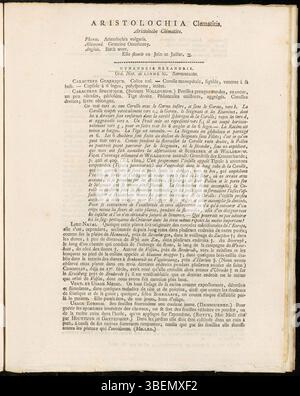 Illustration française de Jan Kops en 1807 de *Aristolochia Clematitis* (Birthwort) de *Flora Batava*, mettant en évidence la forme florale unique de la plante et ses propriétés médicinales. Banque D'Images
