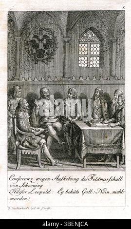 Gravure de Daniel Nikolaus Chodowiecki représentant un groupe de messieurs engagés dans une discussion autour d'une table. La scène capture un rassemblement social du XVIIIe siècle, mettant en valeur la tenue formelle et l'ambiance intellectuelle de l'époque. Banque D'Images