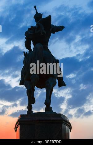 Monument équestiran à Amir Timur, également connu sous le nom de Tamerlan (1320s-1405) à Tachkent, Ouzbékistan Banque D'Images