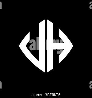 Logo VH monogramme initial avec design géométrique de style arrondi rectangle moderne en arrière-plan isolé, logo de style de forme géométrique minimaliste. Illustration de Vecteur