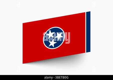 Drapeau du Tennessee. Couleurs officielles du drapeau du Tennessee Tilted Icon illustration vectorielle numérique. Illustration de Vecteur
