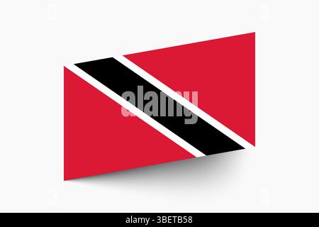 Drapeau de Trinité-et-Tobago. Trinité-et-Tobago drapeau couleurs officielles inclinées icône numérique illustration vectorielle design. Illustration de Vecteur