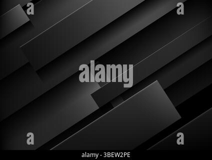 fond noir abstrait avec des rectangles diagonaux se chevauchant, un design texturé moderne avec profondeur et simplicité, graphismes minimalistes, wallpape Illustration de Vecteur