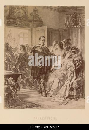 Jaeger, Carl, Londres, Bruckmann, Friedrich, Wallenstein, photoreproduction d'une image d'une scène de la trilogie Wallenstein par Friedrich Schiller, par Carl Jaeger, recto-imprimé, photographie, photo, reproduction, page, photos, livres photographiques illustrés, enregistrée., hauteur 280 mm, largeur 227 mm, allemand, 1814 - 1898, photographe, 1870 - 1875, papier photographique, papier photo, tirage d'album, impression d'albumine, 1833-10-17 - 1887-12-05, dramaturge intermédiaire Banque D'Images
