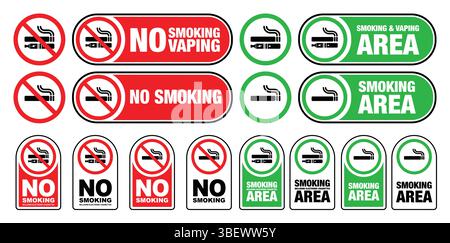 Interdiction de fumer, pas de vapotage et cigarettes électroniques inclus signe Illustration de Vecteur