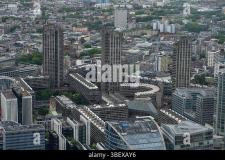 Une vue aérienne du domaine Barbican, Londres Banque D'Images