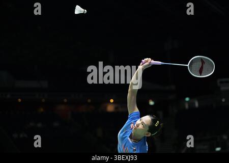 Singapour. 30 mai 2025. Pornpawee Chochuwong fait son retour lors du match de quart de finale en simple féminin entre Wang Zhiyi de Chine et Pornpawee Chochuwong de Thaïlande au Badminton Open de Singapour 2025 à Singapour, le 30 mai 2025. Credit : puis Chih Wey/Xinhua/Alamy Live News Banque D'Images