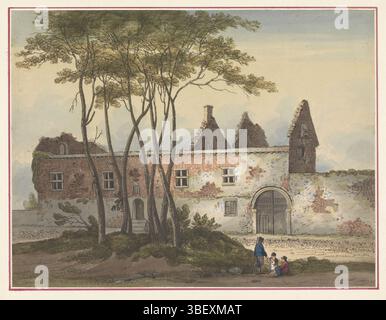 Les pays-Bas, Hoeve van Hougoumont, sept assiettes de Waterloo et ses environs, ruine de la ferme du Caillou, vero - estampillé, les ruines de la ferme et du château de Hougoumont. Lieu de combats acharnés pendant la bataille de Waterloo. Partie d'une série de sept albums avec des visages d'environ 1820 de la région environnante où la bataille de Waterloo a eu lieu le 18 juin 1815., estampe, plaques d'histoire Frederik Muller, les ruines de la ferme de Caillou. Lieu de combats acharnés pendant la bataille de Waterloo. Partie d'une série de sept plaques avec des visages d'environ 1820 de la zone où la bataille de W a eu lieu Banque D'Images