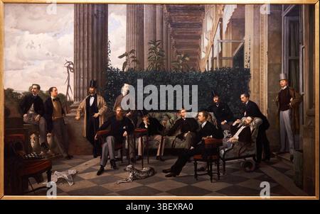 Le cercle de la rue Royale, 1866, James Tissot (Nantes, 1836-Chenecey-Buillon, 1902), exposition Proust et les Arts, Thyssen-Bornemisza National Mu Banque D'Images