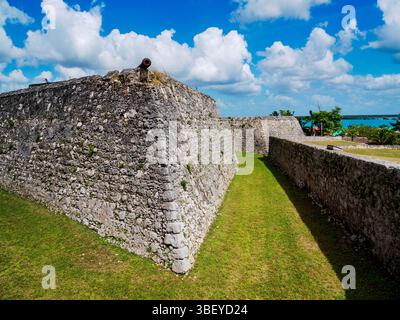 Fort de San Felipe, Bacalar, Quintana Roo State, Mexique Banque D'Images