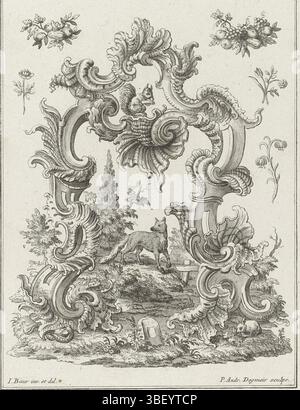 Inconnu, Augsbourg, Engelbrecht, Martin, Baur, Johann, Degmair, Philipp Andreas, les quatre éléments, Rocaille avec des oiseaux, inconnu, verso - estampillé, l'élément air. Différentes espèces d'oiseaux volent autour de la rocaille. Au sommet se trouve un hibou. En haut à droite 139 numérotés., impression, impressions ornementales, impressions, hauteur 235 mm, largeur 177 mm, 1711 - 1771, imprimeur, 1719 - 1749, papier, gravure, allemand, 1701 - 1800, dessinateur intermédiaire, par dessin, publication (événement), publication, 1684-09-16 - 1756-01-18, éditeur, fournisseur de privilège Banque D'Images