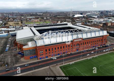 Dossier photo du 04/03/25 du stade Ibrox, domicile des Rangers. Les nouveaux propriétaires américains du club ont promis une injection de 20 millions de livres sterling dans le club de football d'Ibrox après avoir terminé leur prise de contrôle. Date d'émission : vendredi 30 mai 2025. Banque D'Images
