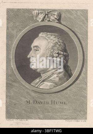 Cochin, Charles Nicolas (II), Miger, Simon Charles, M. David Hume, portrait de David Hume, Prent fait partie d'un album., tirage, feuille d'albumsheet, tirages, hauteur 195 mm, largeur 147 mm, Frans, 1736-02-19 - 1820-02-28, graveur, 1764 - 1764, papier, gravure, gravure (procédé d'impression), gravure, français, 1715 - 1790-04-29, traîneau intermédiaire, après dessin, gravure Banque D'Images