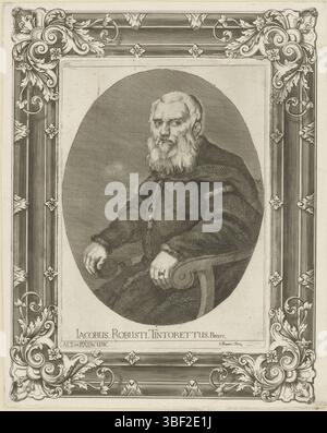 Tintoret, Jacopo, Prenner, Anton Joseph von, Portrait d'un homme inconnu, fond droit - manuscrit à l'encre, imprimé avec deux planches, imprimé à gauche numéro supérieur 40., impression, verso - estampillé, 252, hauteur 225 mm, largeur 162 mm, hauteur 315 mm, largeur 253 mm, allemand, 1683-03-07 - 1761, graveur, 1728 - 1728, papier, gravure, gravure, gravure (processus d'impression), italien, 1519 - 1594 Banque D'Images