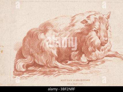 Paris, le Père & Pierre-Michel Avaulez, Charles, Berchem, Nicolaes Pietersz., France, Janinet, Jean François, Mouton d'Archange, Liggend Schaap, Paris, impression, hauteur 152 mm, largeur 235 mm, Frans, 1752 - 1814-11-01, graveur, 1762 - 1814, papier, crayon, Nord des pays-Bas, 1620 - 1683-02-18, dramaturge intermédiaire, après dessin, publication (événement), publication, éditeur Banque D'Images