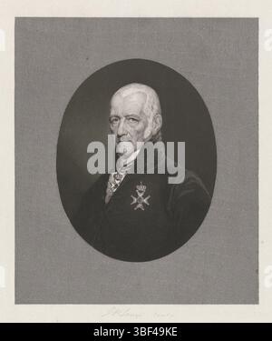 Hamburger, Johan Coenraad, Lange, Johannes Philippus, Portrait de Maurits Cornelis van Hall, recto - preegded, Portraitbuste ovale à gauche de Maurits Cornelis van Hall, avocat., impression, verso - timbre de l'éditeur Frans Buffa en Sonen, Amsterdam, hauteur 298 mm, largeur 217 mm, néerlandais, 1810-09-24 - 1849-10-29, graveur, 1848 - 1848, papier, chine collé, gravure sur acier, 1809-03 - 1871, tireur intermédiaire Banque D'Images
