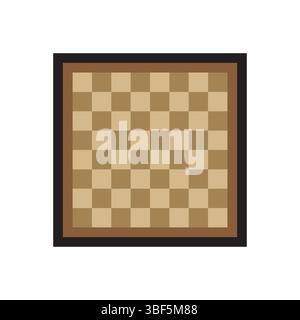 Échiquier en bois dans le style pixel art. Illustration de Vecteur