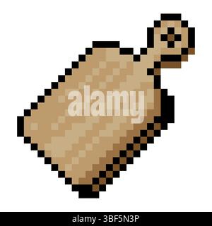 Planche à découper avec pixel art. Illustration de Vecteur