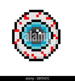 Globe oculaire dans le style pixel art. Illustration de Vecteur
