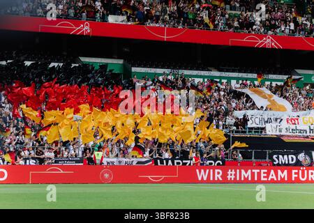 Brême, Allemagne. 30 mai 2025. Brême, Allemagne, le 30 mai 2025 le Fan Club d'Allemagne brandissant des drapeaux à l'ouverture du match de l'UEFA Womens Nations League opposant l'Allemagne aux pays-Bas au Weserstadion, à Brême, en Allemagne. (Gabor Baumgarten/SPP) crédit : SPP Sport Press photo. /Alamy Live News Banque D'Images