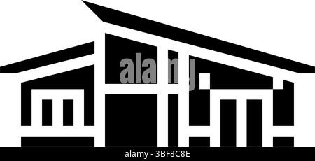 cabine en bois minimaliste moderne illustration vectorielle d'icône de glyphe en bois Illustration de Vecteur