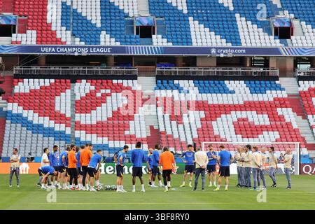 3 mai 2025 ; Allianz Arena, Munich, Allemagne ; finale de la Ligue des Champions Football, Paris Saint Germain contre l'Inter Milan ; session d'entraînement FC Inter crédit : action plus Sports images/Alamy Live News Banque D'Images