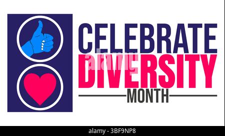 Célébrez le mois de la diversité, embrassez les cultures, responsabilisez les communautés Illustration de Vecteur