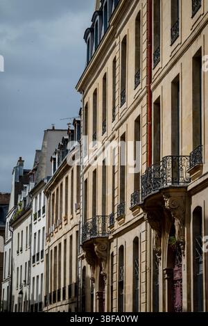 Appartements chic dans le Marais, Paris, France Banque D'Images