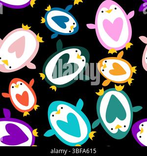 Motif de pingouin sans couture animaux de Noël pour l'emballage du papier et des tissus et des draps et des vêtements pour enfants imprimés et emballage du nouvel an et pac d'hiver Noel Banque D'Images