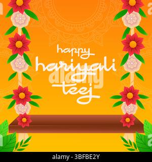 Illustration design pour célébrer le festival Hariyali Teej Illustration de Vecteur
