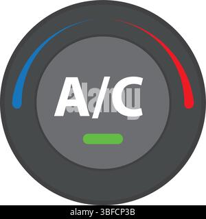 Bouton de commande du climatiseur. Il fait froid et chaud. Illustration vectorielle. Illustration de Vecteur