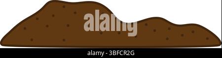 Tas de terre. Illustration du vecteur de l'élément nature. Tas de sol. Isolé sur blanc. Illustration de Vecteur