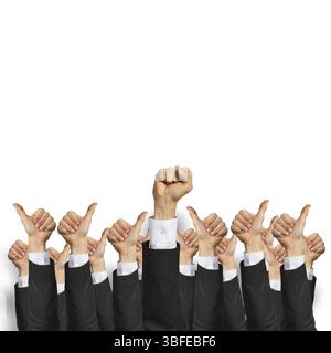 Groupe de mains de gens d'affaires montrant des gestes Banque D'Images