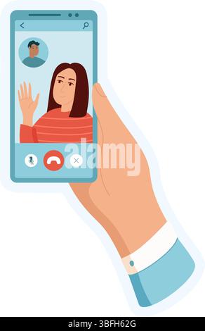 Autocollant des poignées de maintien du téléphone Illustration de Vecteur