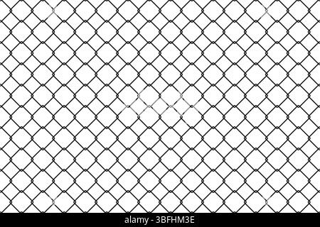 Le motif de clôture de maillon de chaîne sans couture sur un fond blanc offre un sentiment d'enceinte et de limite. Illustration de Vecteur