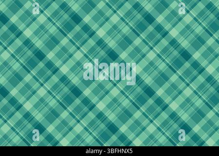 Tissu mince textile sans couture, vecteur de motif de fond de contour. Tartan écossais à carreaux texturé, couleur sarcelle et menthe. Illustration de Vecteur