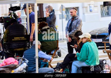 Vienne, Autriche. 26 mai 2025. Tournage de la deuxième saison de la série Netflix 'Crooks' à l'église Minoritenkirche de Vienne, Autriche, le 26 mai 2025. Lukas WATZL - 20250526 PD19669 crédit : APA-PictureDesk/Alamy Live News Banque D'Images
