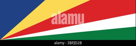 Drapeau des Seychelles. Illustration vectorielle numérique de drapeau de bannière longue des Seychelles. Illustration de Vecteur