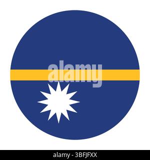 Drapeau de Nauru. Nauru Circle flag logo icône d'illustration vectorielle d'ordinateur. Illustration de Vecteur