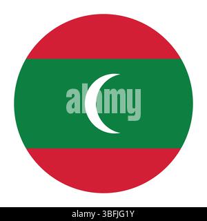 Drapeau des Maldives. Icône de drapeau de cercle Maldives icône d'illustration vectorielle d'ordinateur. Illustration de Vecteur