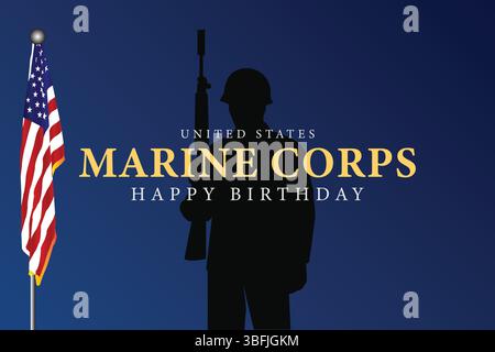 Saluant les quelques-uns et les fiers célébrant le patrimoine du corps des Marines Illustration de Vecteur