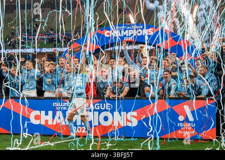 Melbourne, Australie. 31 mai 2025. L'équipe de Melbourne est championne Des A-ligues D'Isuzu 2025 après avoir battu Melbourne Victory 1-0 à AAMI Park. Score final : Melbourne City 1 - 0 Melbourne Victory (photo Olivier Rachon/SOPA images/SIPA USA) crédit : SIPA USA/Alamy Live News Banque D'Images