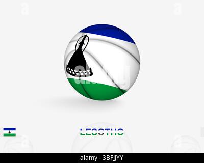 Lesotho Basketball concept avec drapeau national Design. Parfait pour une utilisation dans le contenu lié au sport, les promotions de l'équipe nationale. Illustration de Vecteur