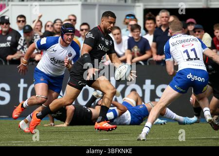 Londres, Angleterre, Royaume-Uni. 31 mai 2025. Andy Onyeama-Christie des Saracens pendant le Saracens v Bath Rugby Gallagher Premiership Rugby match au StoneX Stadium, Londres, Angleterre, Royaume-Uni le 31 mai 2025 crédit : Cat Goryn/Every second Media crédit : Every second Media/Alamy Live News Banque D'Images