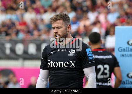 Londres, Angleterre, Royaume-Uni. 31 mai 2025. Elliot Daly des Saracens pendant le match de rugby Saracens v Bath Gallagher Premiership au StoneX Stadium, Londres, Angleterre, Royaume-Uni le 31 mai 2025 crédit : Cat Goryn/Every second Media crédit : Every second Media/Alamy Live News Banque D'Images