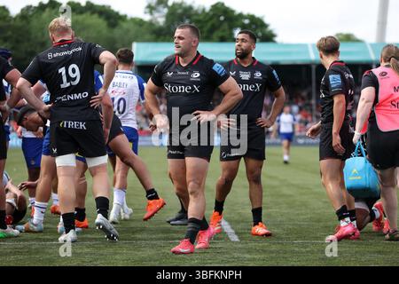 Londres, Angleterre, Royaume-Uni. 31 mai 2025. Ben Earl des Saracens pendant le match de rugby Saracens v Bath Gallagher Premiership au StoneX Stadium, Londres, Angleterre, Royaume-Uni le 31 mai 2025 crédit : Cat Goryn/Every second Media crédit : Every second Media/Alamy Live News Banque D'Images