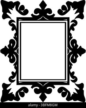 Bordure de cadre noir ornée - vecteur vintage décoratif Illustration de Vecteur